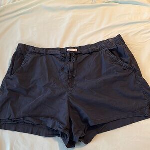 Blue zippers/button draw string waist
